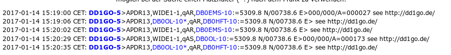 Rohdaten auf aprs.fi