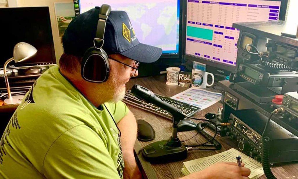 Photo: John Anderson John Anderson (AJ7M), from Marysville, Washington on the air from home for the 2020 ARRL Field Day event, held June 27-28. Field Day is ham radio’s largest on-air annual event and demonstration.