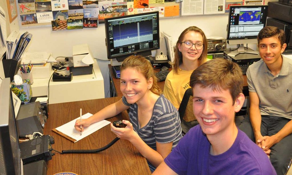 Photo: Ronny Risinger (KC5EES) Members from the LASA High School Amateur Radio Club, K5LBJ, in Austin, Texas participated in School Club Roundup, a twice-yearly on-air event that encourages participation from ham radio school groups.